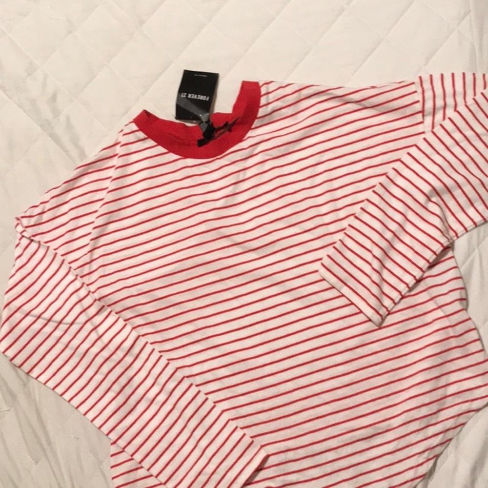 Forever 21 Red and White Striped Long Sleeve